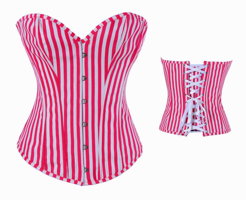 Red Streaky White Corset